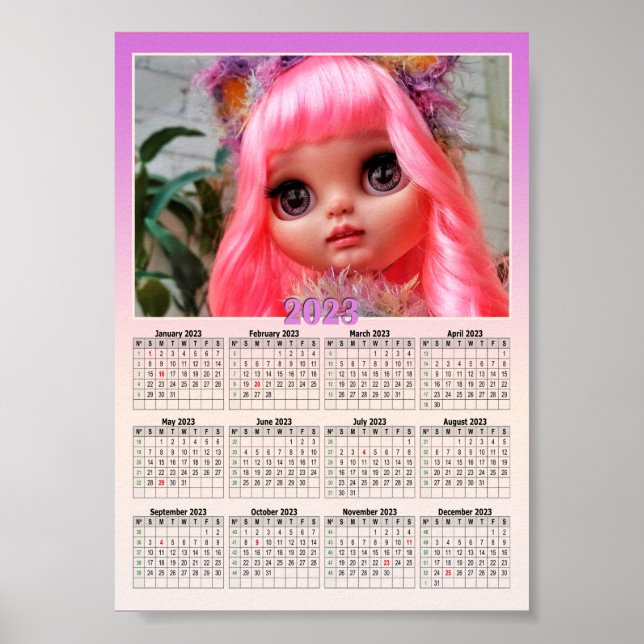 Póster Aquí tendrá su foto Calendario 2023 (Frente)