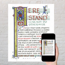 PÓSTER AQUÍ TENGO A DIOS AYUDÁNDOME A MARTIN LUTHER QUOTE