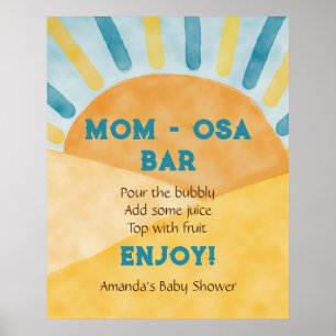 Póster Aquí ven Blue Rays Sunshine Baby Shower Bar