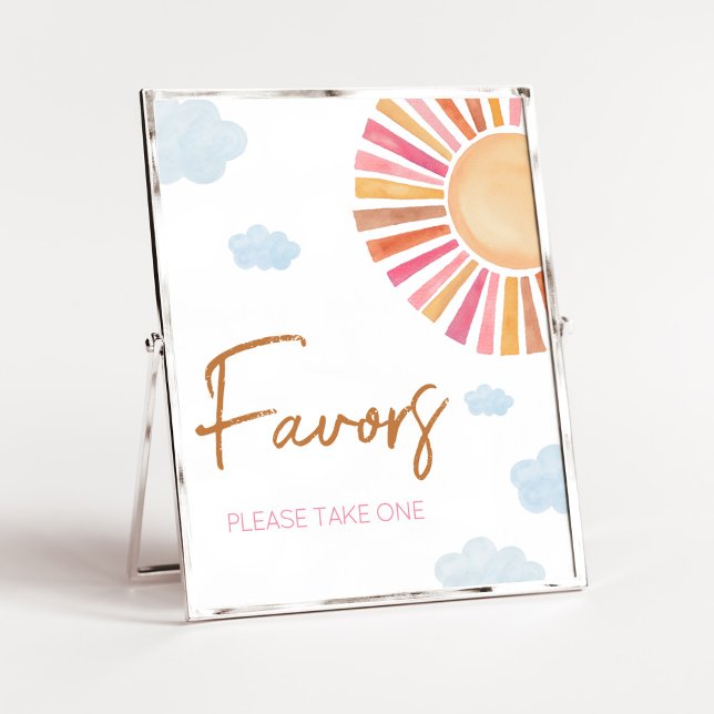 Póster Aquí Viene El Chica Sun Baby Shower Favor (Sunshine Baby Shower Favors Sign)