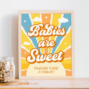 Póster Aquí viene el favor de Baby Shower del hijo