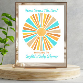 Póster Aquí viene el hijo, Bienvenida Retro Boho Sunshine