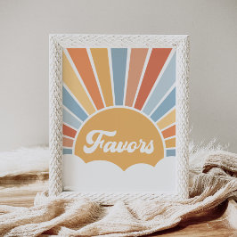 Póster Aquí viene el hijo retro Baby Shower favorece el R