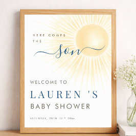 Póster Aquí viene el niño, bienvenidos al baby shower