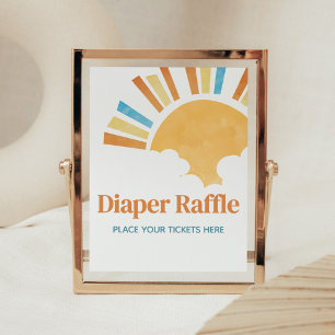 Póster Aquí viene el pañal Baby Shower de Son Raffle