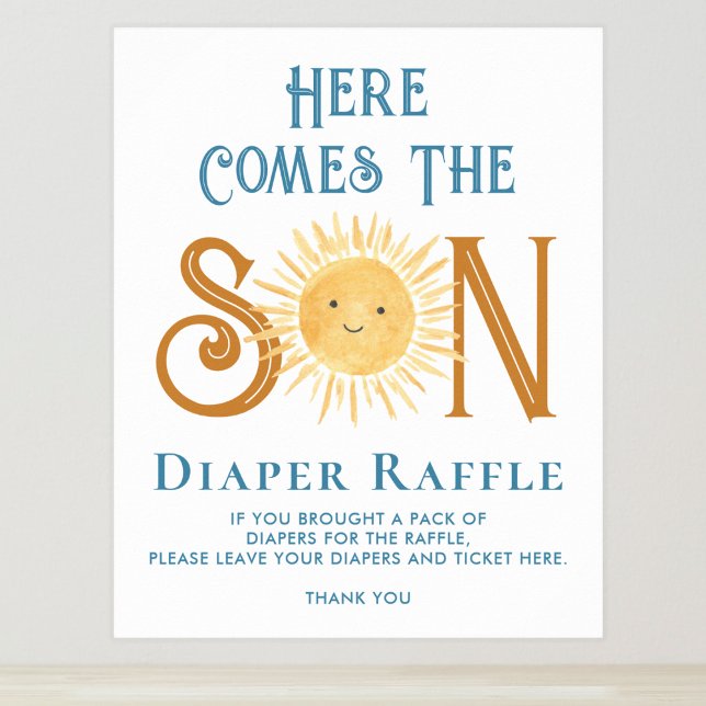 Póster Aquí Viene El Rótulo De Baby Shower Son Diaper Raf (Subido por el creador)