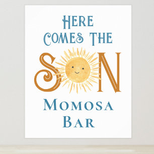 Póster Aquí Viene El Rótulo De Baby Shower Son Momosa Bar