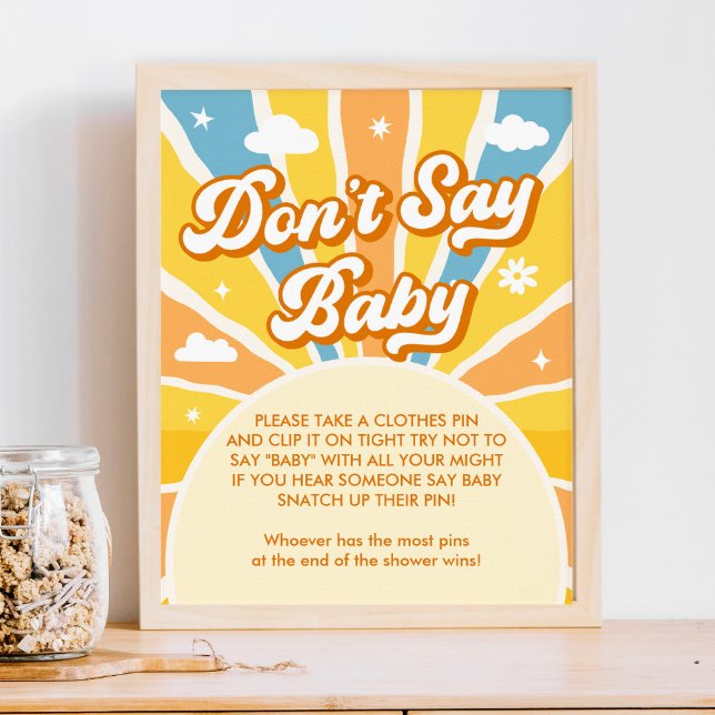 Póster Aquí viene el Sun Baby Shower No digas juego del b (Subido por el creador)