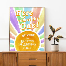 Póster ¡Aquí Viene El Uno! Bienvenida al Primer Cumpleaño