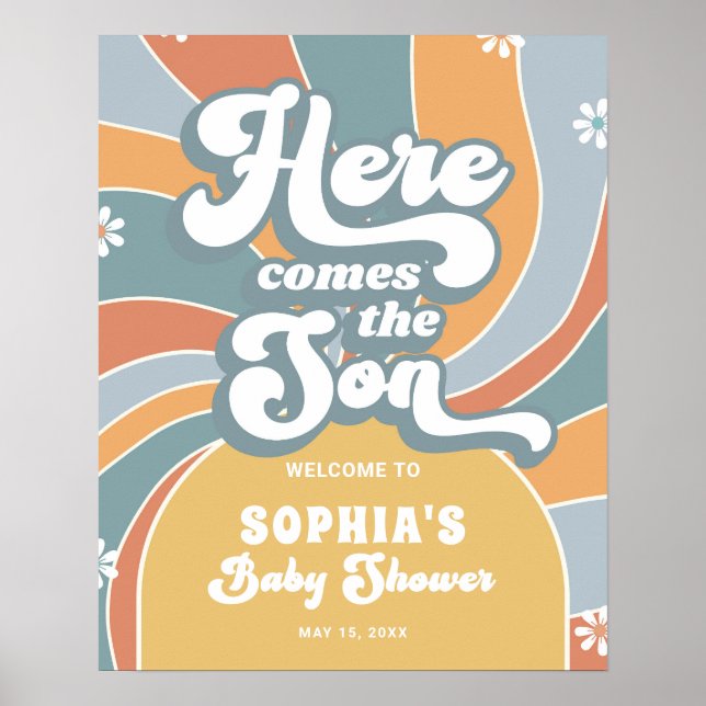 Póster Aquí Viene La Bienvenida De Baby Shower De Son Gro (Frente)