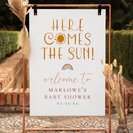 Póster Aquí Viene La Bienvenida De Baby Shower De Sun Boh
