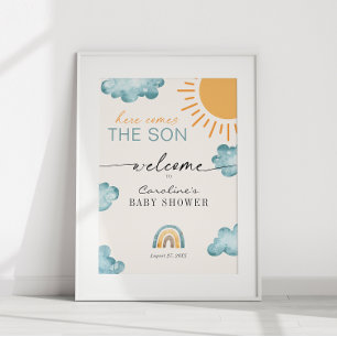 Póster Aquí Viene La Bienvenida Del Sol Baby Shower De So
