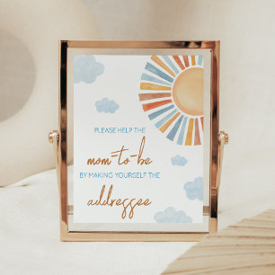 Póster Aquí Viene La Estación De Sobre Baby Shower De Sun