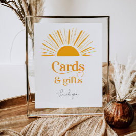 Póster Aquí vienen las tarjetas del sol y los regalos