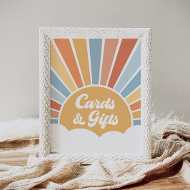 Póster Aquí vienen las tarjetas y regalos de Baby Shower