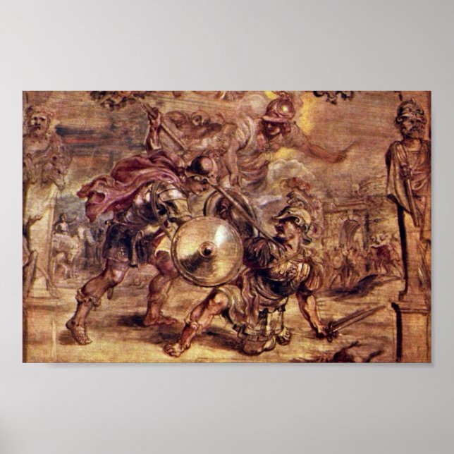 Póster Aquiles Derrotó A Hector., Por Peter Paul Rubens (Frente)