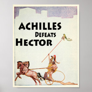 Póster Aquiles mata a Héctor en el Ilustracion Illiad