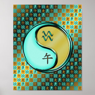 Póster Aquius y caballo Metalizado