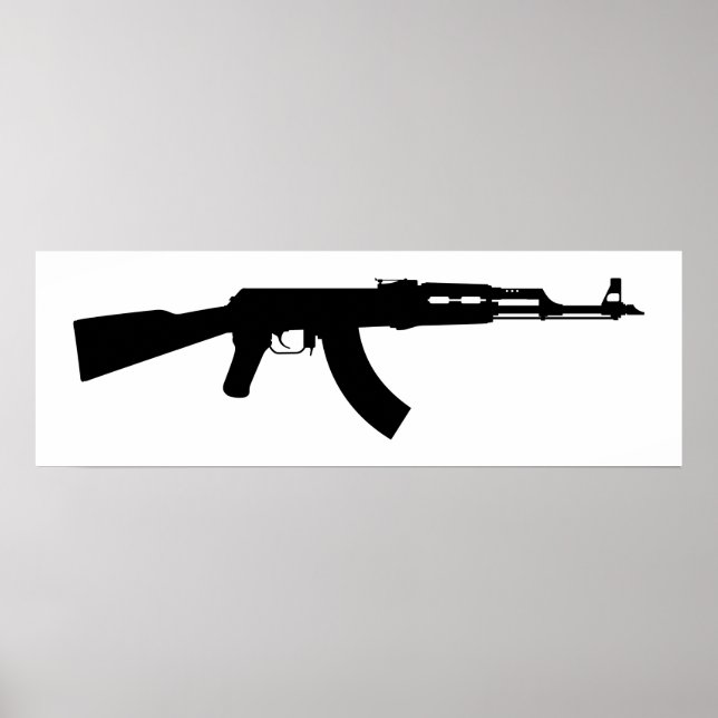 Póster AR-15 Rifle Silhouette (Frente)