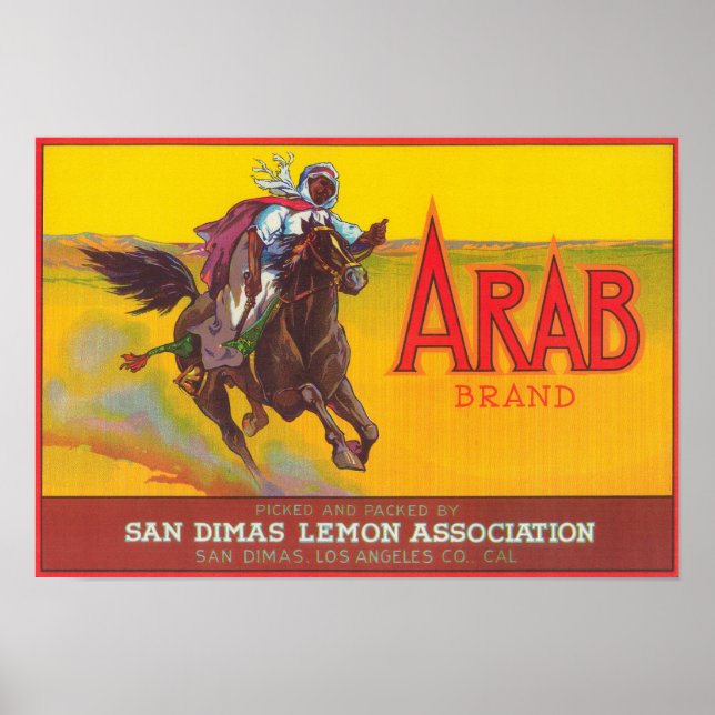 Póster Arab Lemon LabelSan Dimas, CA (Frente)