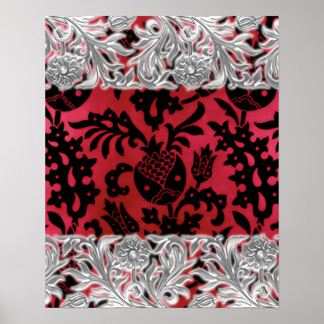 Póster Árabe victoriano, POMEGRANATE NOUVEAU (Frente)