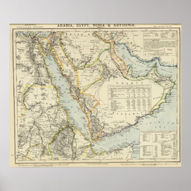 Póster Arabia, Egipto, Nubia, Abisinia (Frente)