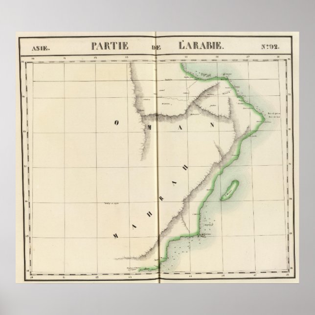 Póster Arabia Saudita, Asia 92 (Frente)