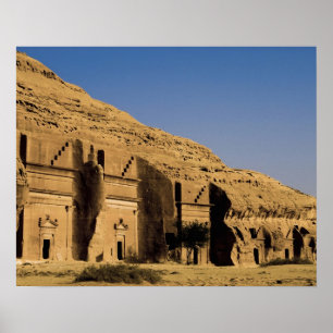 Póster Arabia Saudita, sitio de Madain Saleh, antiguo 2