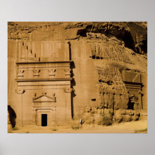Póster Arabia Saudita, sitio de Madain Saleh, antiguo 3