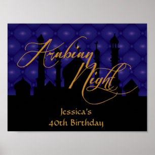 Póster Arabian Night, 40th Birthday Party Poster