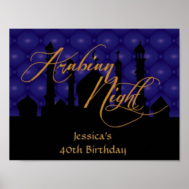 Póster Arabian Night, 40th Birthday Party Poster (Frente)