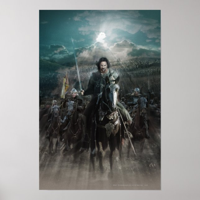 Póster Aragorn liderando en caballo (Frente)