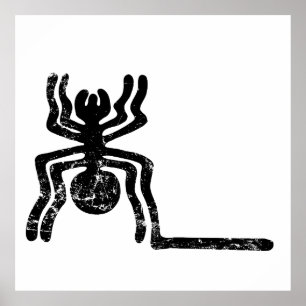 Póster araña antiguo ídolo símbolo geoglífico petroglifo 