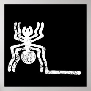 Póster araña antiguo ídolo símbolo geoglífico petroglifo 