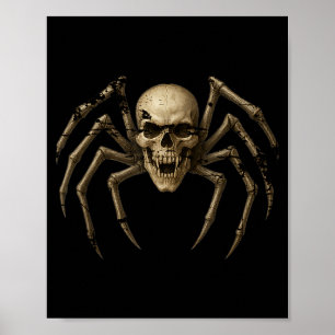 Póster Araña Calavera Espeluznante - Disfraz de Halloween