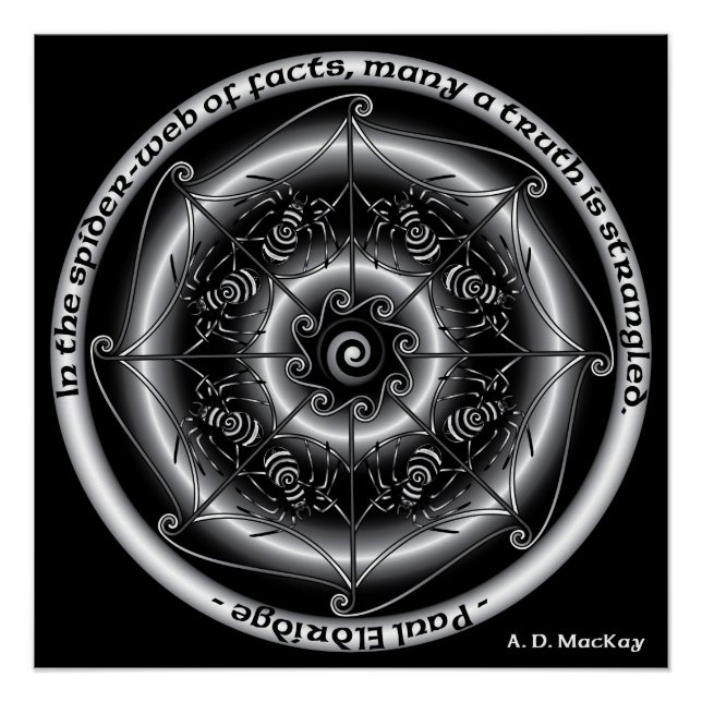 Póster Araña celta Mandala (Anverso)