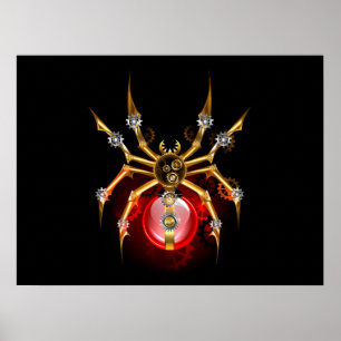 Póster Araña de vapor sobre negro