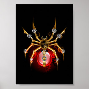 Póster Araña de vapor sobre negro