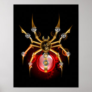 Póster Araña de vapor sobre negro