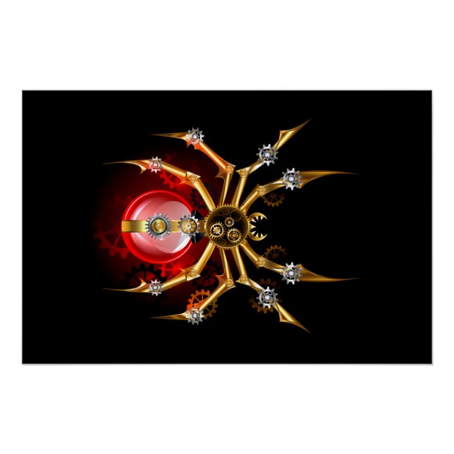 Póster Araña de vapor sobre negro (Anverso)
