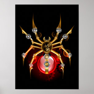 Póster Araña de vapor sobre negro