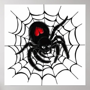Póster Araña negra en la web
