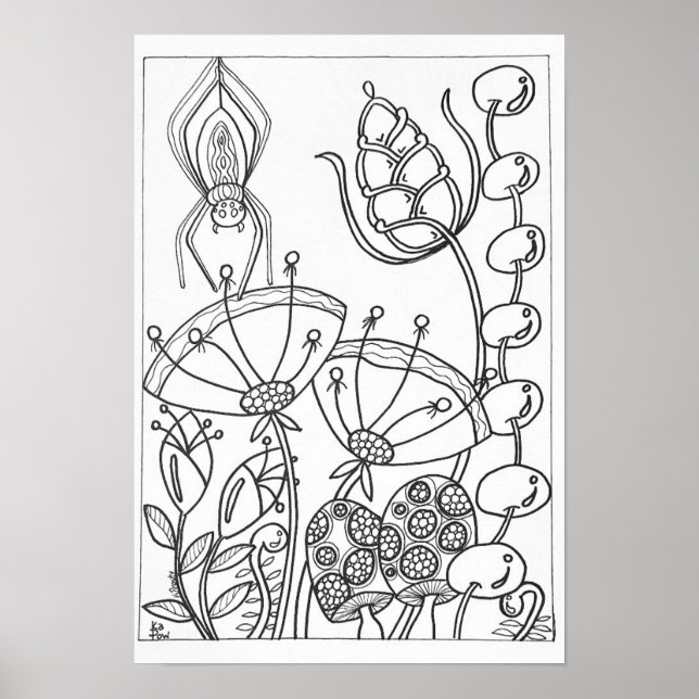 Póster araña poster de color 13x19 (Frente)