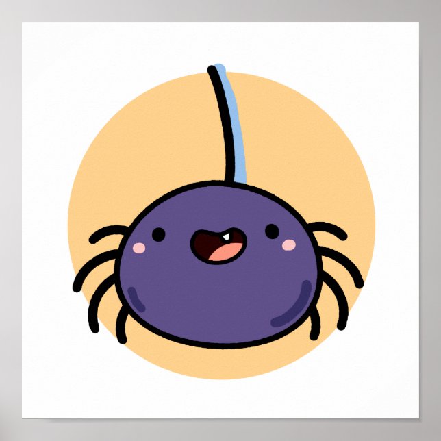 Póster Araña púrpura de Cute Kawaii (Frente)