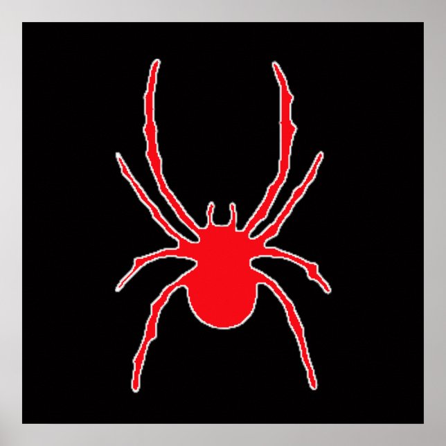 Póster Araña roja sobre negro (Frente)