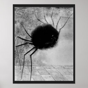 Póster Araña sonriente de Odilon Redon, Halloween vintage