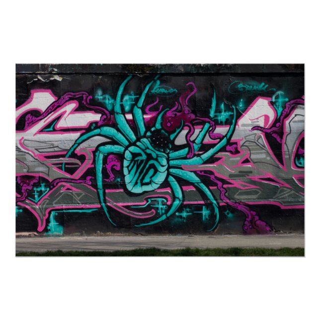 Póster Araña turquesa malvada (Anverso)