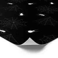 Arañas Blancas Telaraña Negra Patrón de Halloween