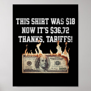 Póster ¡Arancelado! Trump Meme Tee de China - 104% Gracio