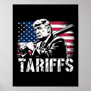 Póster Aranceles a Trump Bandera Estadounidense Poder Com